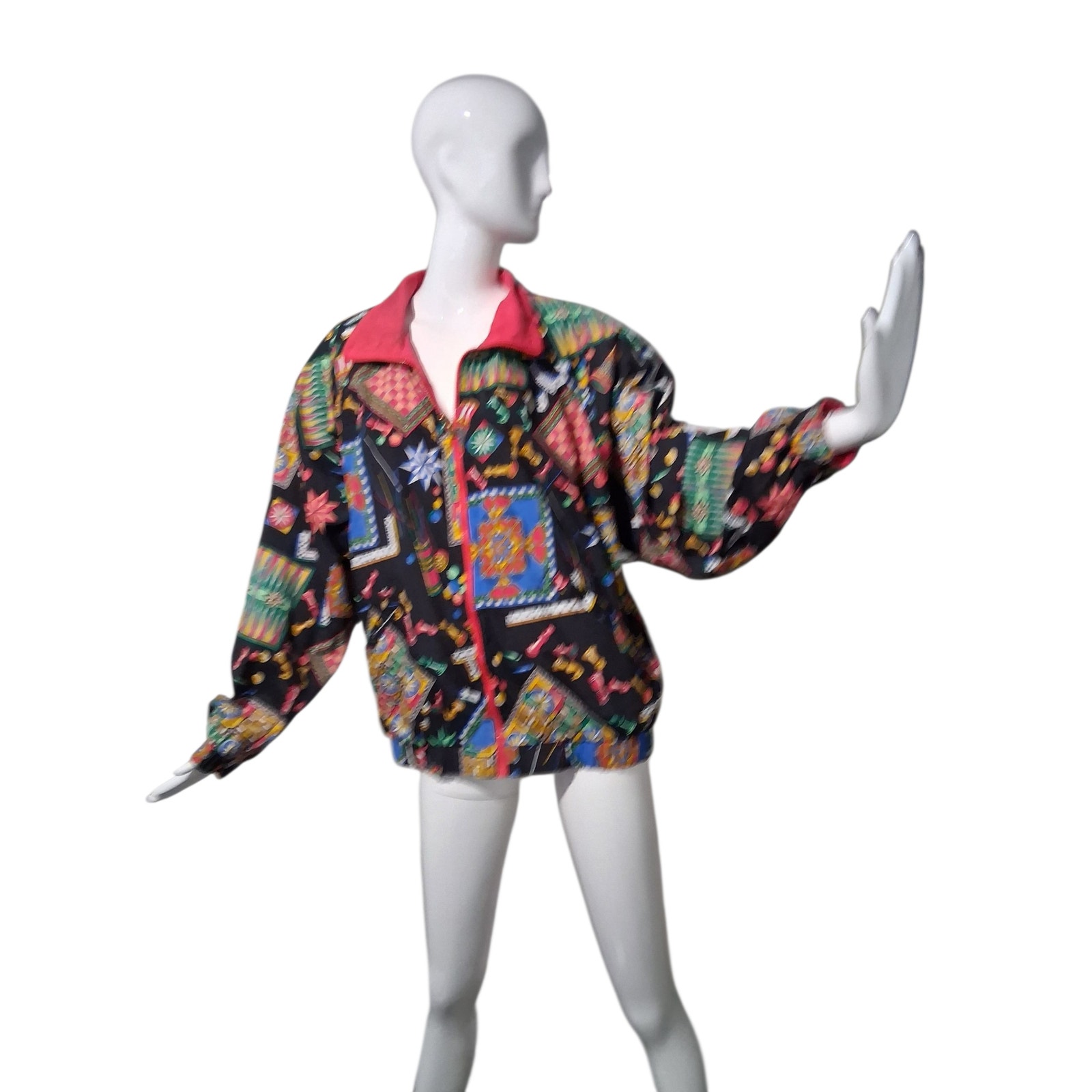 Head Vintage Womens Size Xl Chess Dominos Dice Game Dopamine Reversible Jacket